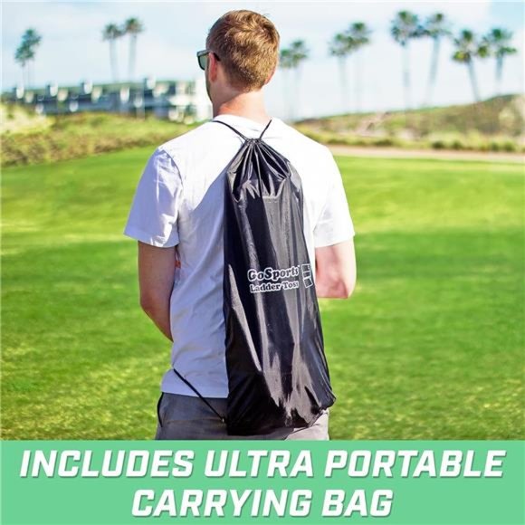 Ladder Toss Indoor & Outdoor Game Set with 6 Soft Rubber Bolo Balls and Travel - Picture 5 of 6